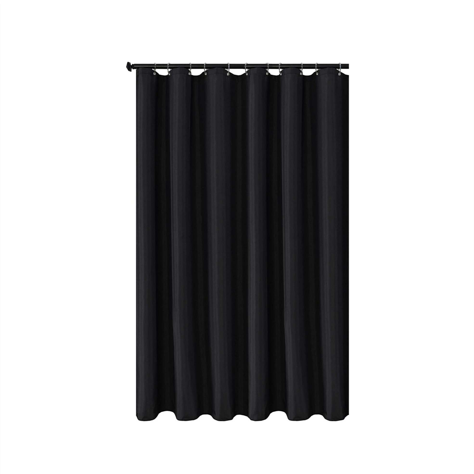 Black  fabric Shower Curtain Liners Water Resistant Bathroom Curtain Liners,72 by 72 Inches