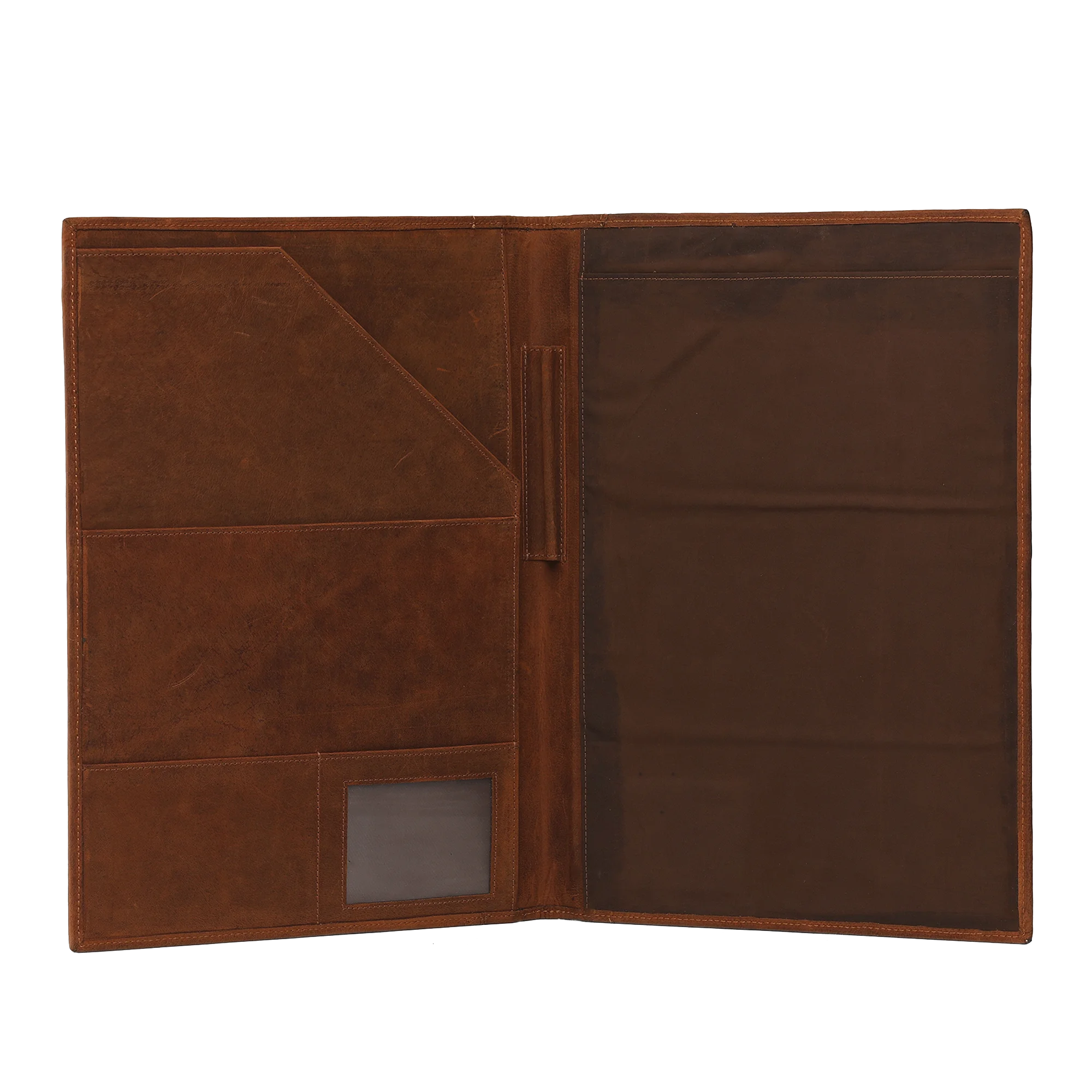 
Handmade Leather Luxury Business Notebook Portfolio Professional Organizer & Business Card Holder, Brown 