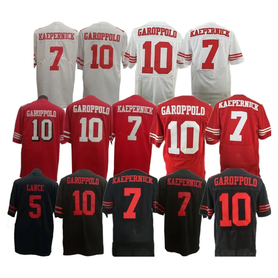Wholesale American Football Jerseys Trey Lance Jersey Garoppolo Colin Kaepernick Stitched Size S-XXXL