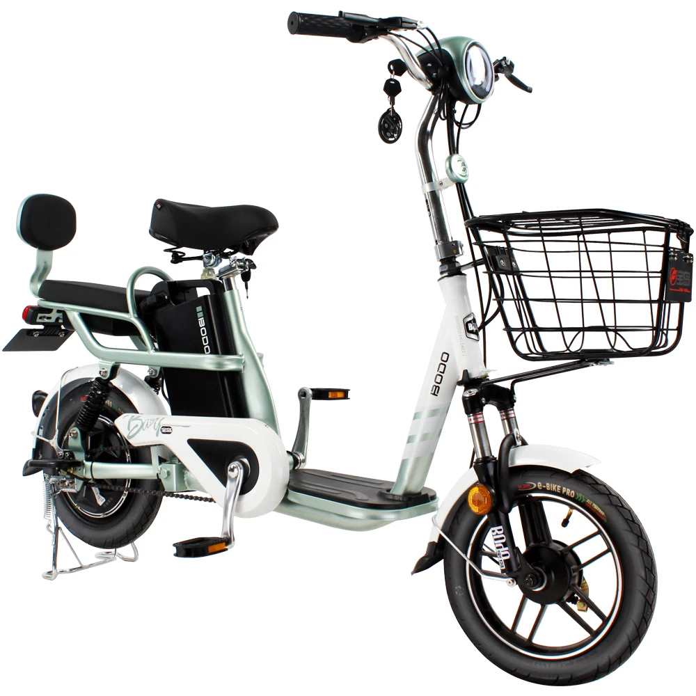 Electric scooter bicycle with removable battery throttle speed shifter 14-inch vacuum tires brushless motor
