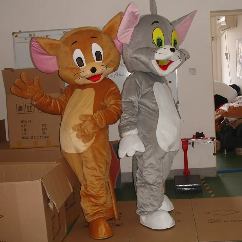 Костюм талисмана Tom Cat And Jerry Mouse для косплея распродажа