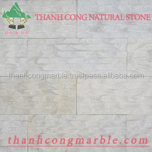 Milky White Marble Wave Shape Chiseled Tiles Made In Viet Nam Wholesale 100% Natural Material