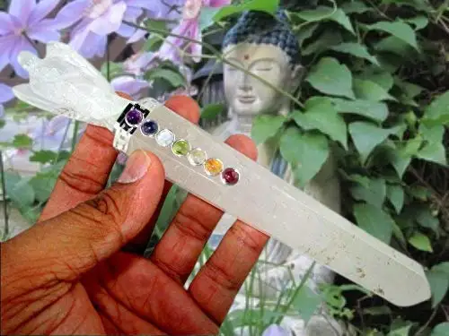  Струйный энергетический кристалл Кварцевый Ангел чакра палочка прибл. 6 5 дюймовый заряженный очищенный запрограммированный чистый подлинный Стик Бесплатный Bookle