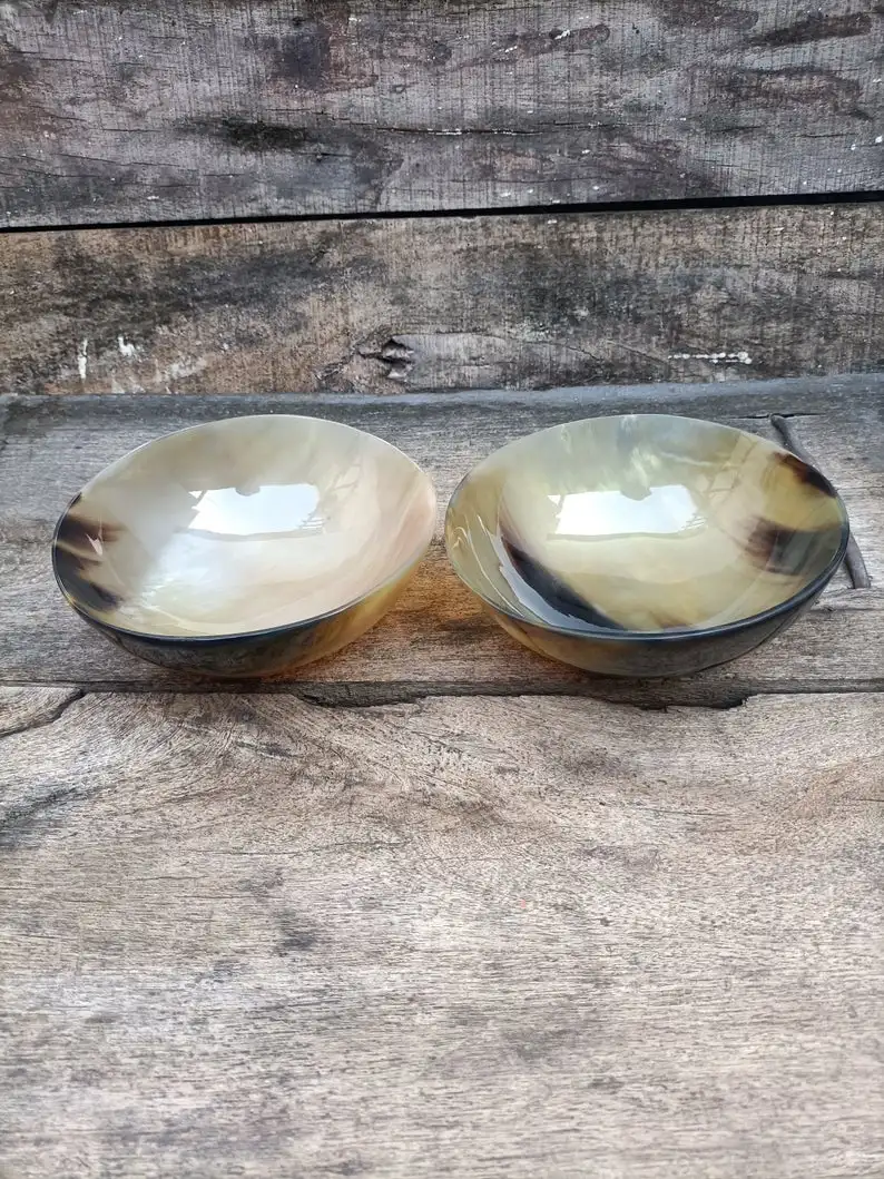Manufacturer Of Making Horn Bowl Dishes Eco Friendly For Serving Bowl Genuine Ox Horn Palm Lathering Shave Bowl
