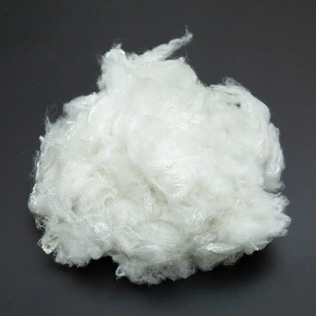 100% recycled solid polyester staple fiber PSF 1.4Dx38mm (White/Black)