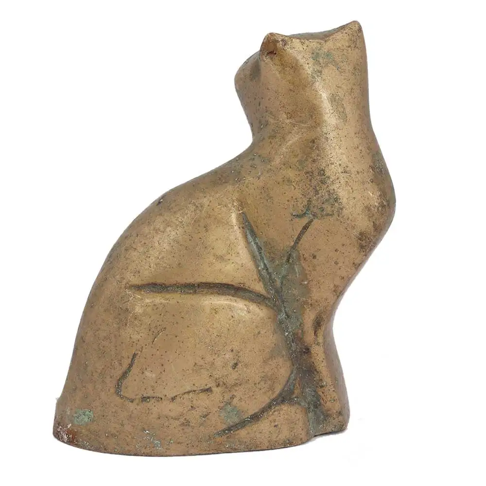 Handmade Antique Brass Sitting Cat Home Decoration Sculptures Figurine Statue Statement Pieces Decor Gift Items
