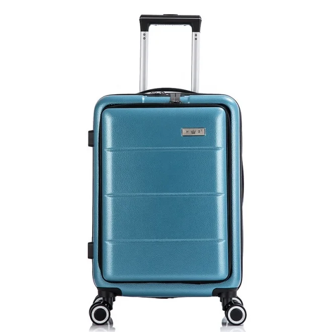 2020 Hot Sales wheeled cabin luggage hard shell suitcase front pocket luggage laptop trolley luggage bag