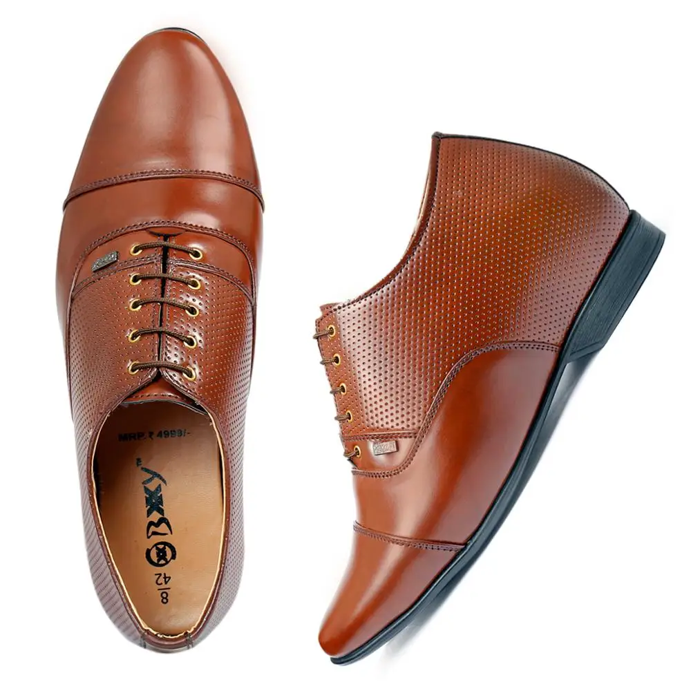 
High quality height increasing delicate hand stitches pu soles men elevator shoes 