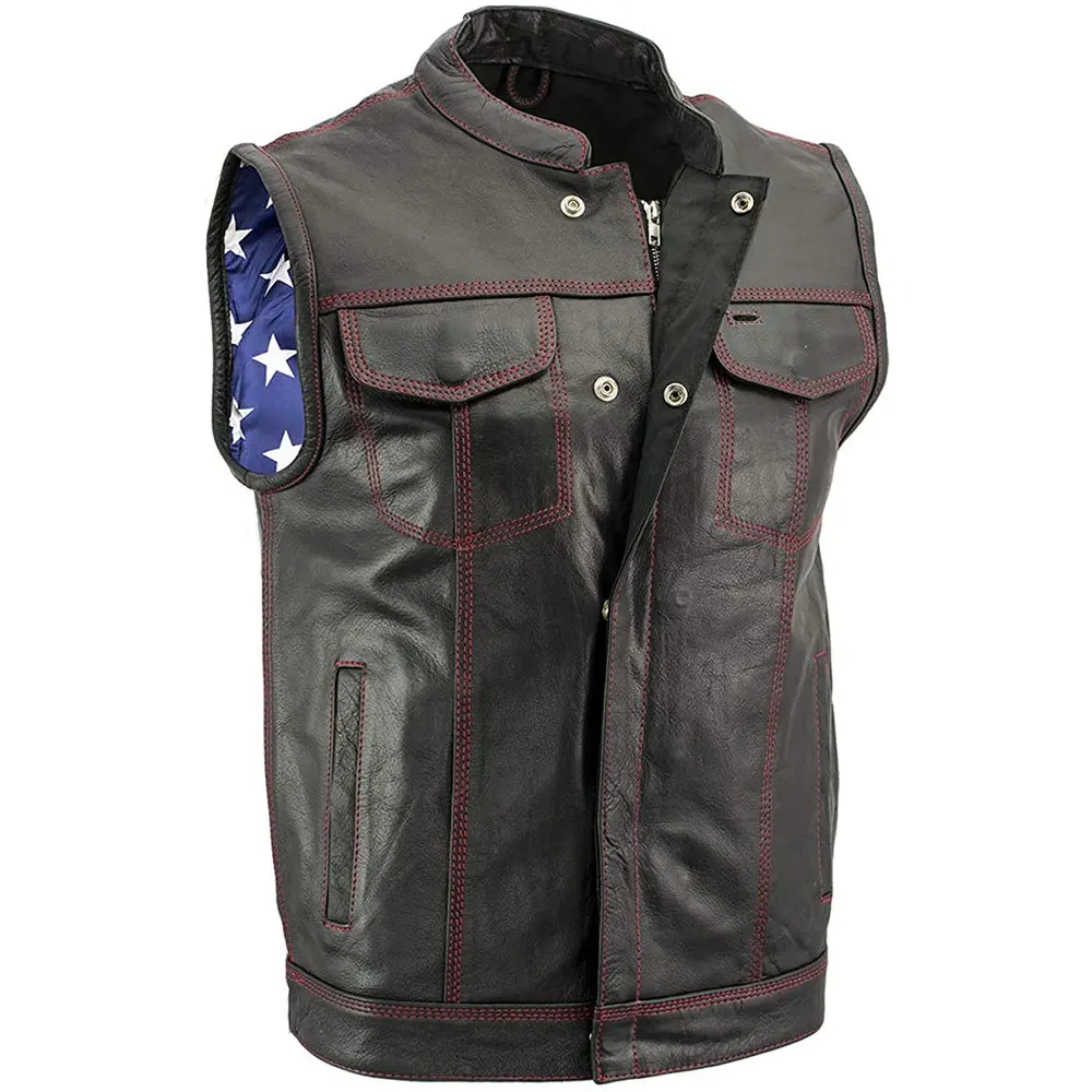 Leather Jackets  Cheap Bulk Sale First Classics Men Leather Fashion Vest High Quality