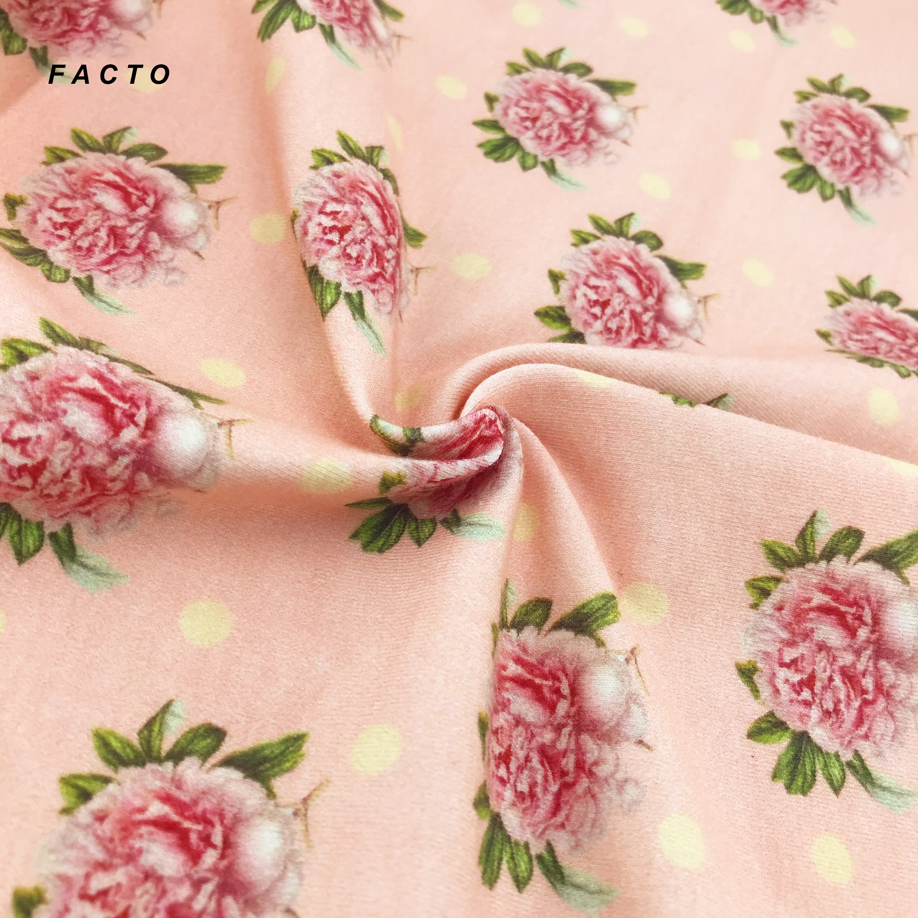 China Manufacturer Shrink Resistant Floral Knitted Fabric Digital Printing Exquisite Cotton Lycra Fabric