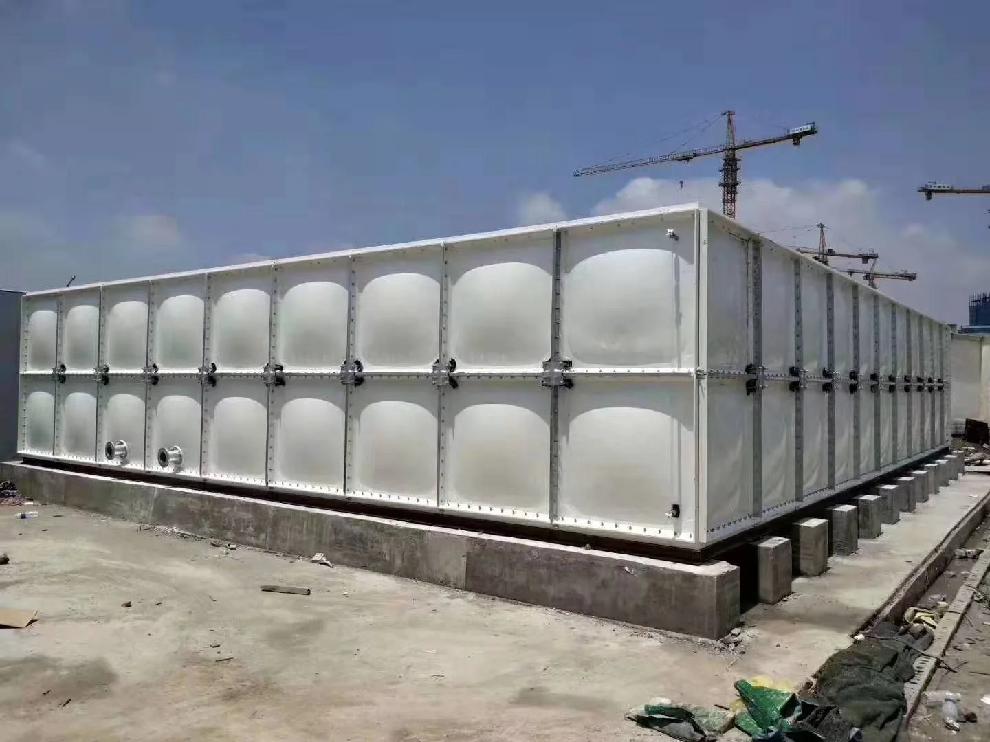 LARGE POTABLE DRINKING  FIBER SQUARE SMC FRP GRP SECTIONAL PANEL RAIN WATER STORAGE TANK