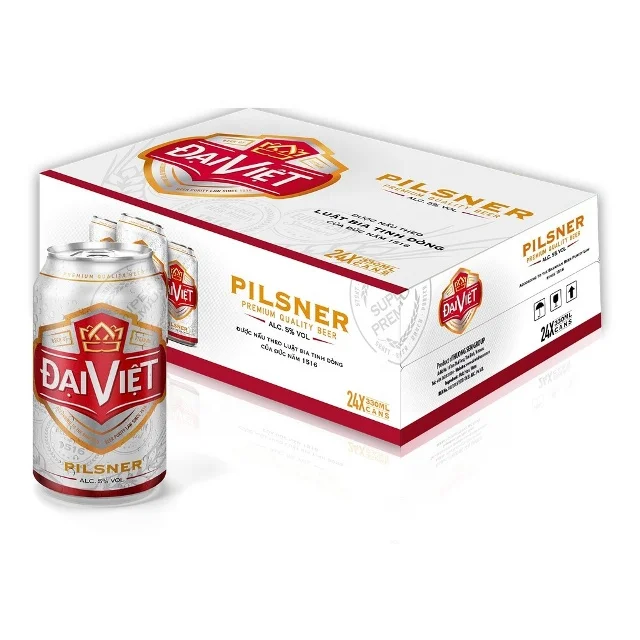 
Vietnam Best Wholesale Pilsner Beer Alc 5% Can 330ml Pack of 24 - For Sporting Events, Going to the Beach, Outdoor Parties 