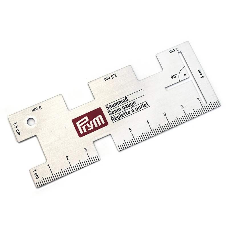 Prym 610736 40*104mm Seam Gauge Sewing Measuring Tool Aluminum Quilting Ruler for Knitting