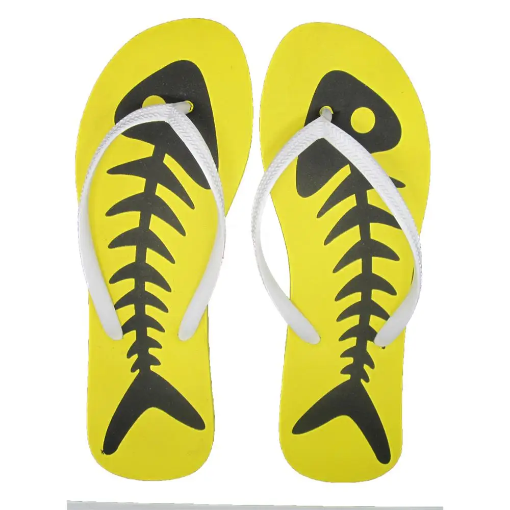 
Cheap Price Fish Skeleton Style Printed EVA Flip Flops Sanduc L 0719 Mix 