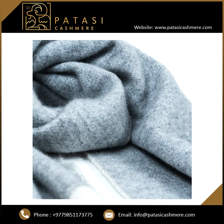 Winter Wear Women Scarves Thick Felted Cashmere Scarf With Stripe Pattern Ready To Ship