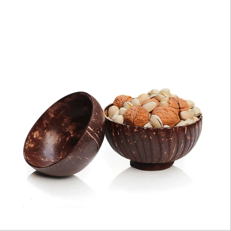 Biodegradable And Natural Coconut Shell Bowl / Coconut candle shell bowl For Using With Salad, Ice Cream and any Food