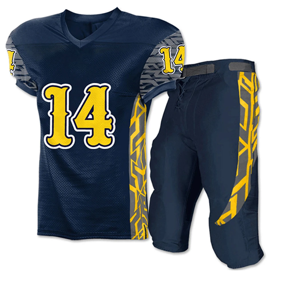 New style jerseys customized Hot Sell Football Jerseys Customized American Football jersey set Mesh/ Spandex