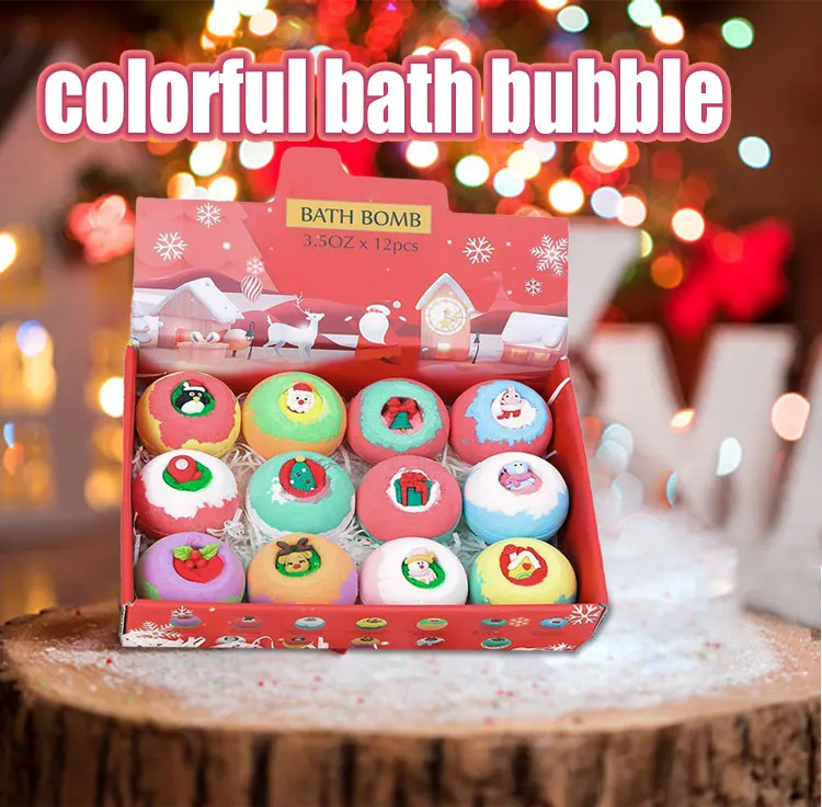 Trendy Bath Bombs Christmas Gift Set 12 Surprise Organic Luxury Custom Bath Bomb For Kids With Toys Inside Christmas Bath Bomb