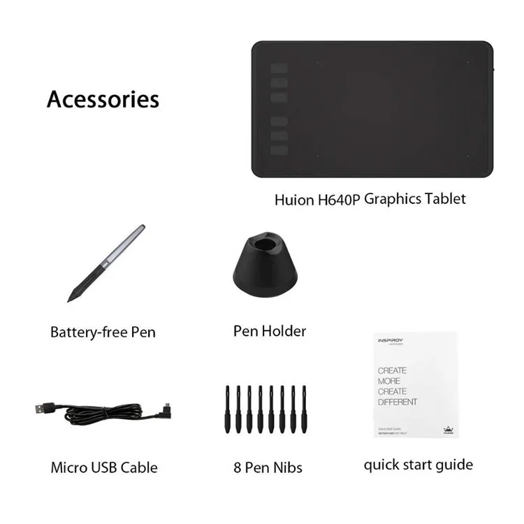 Quality Assured HUION Inspiroy H640P 0.3mm Accuracy Signature Handwriting Pad For Hospital