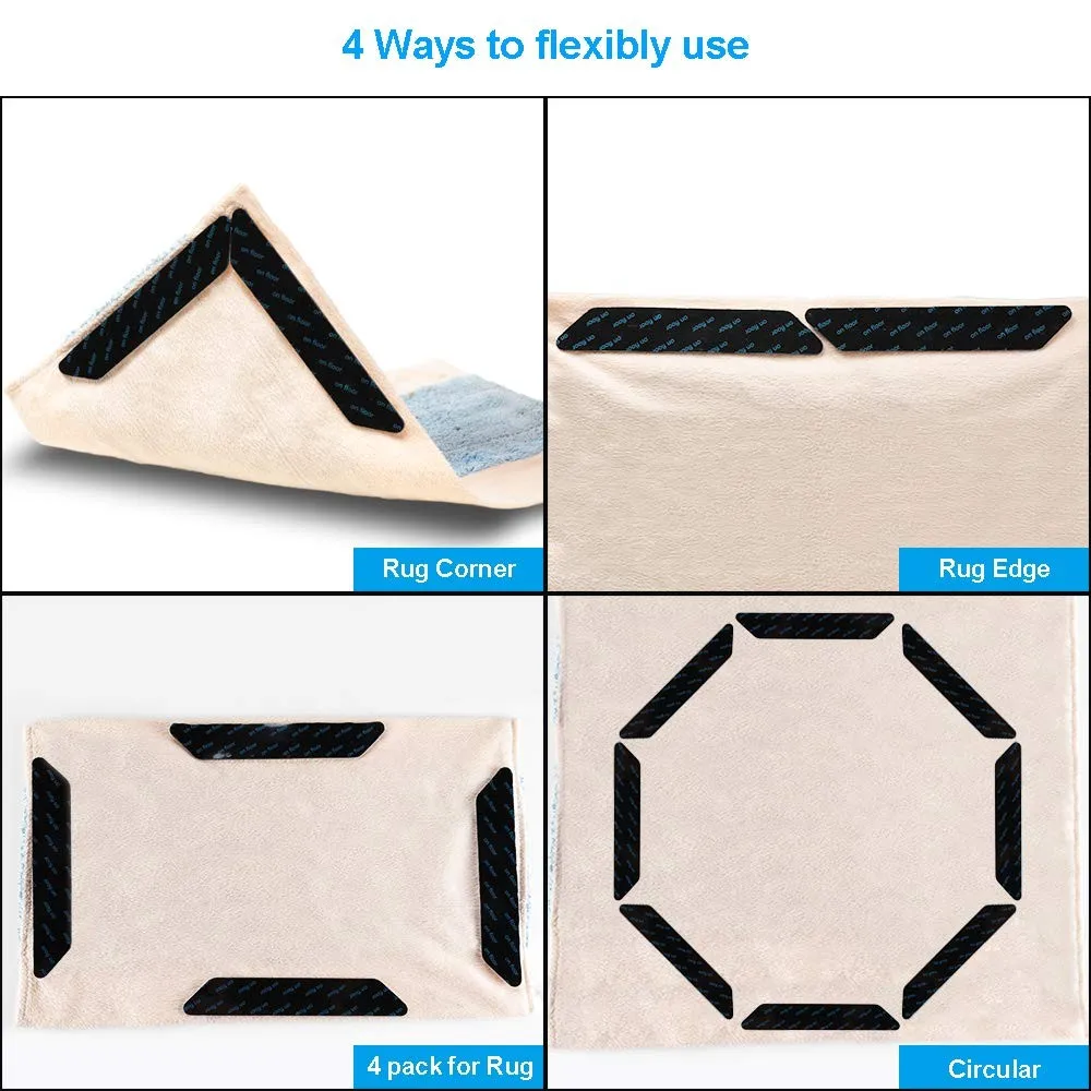 Многоразовые Угловые захваты для ковров резиновые нескользящие накладки закручивания 8