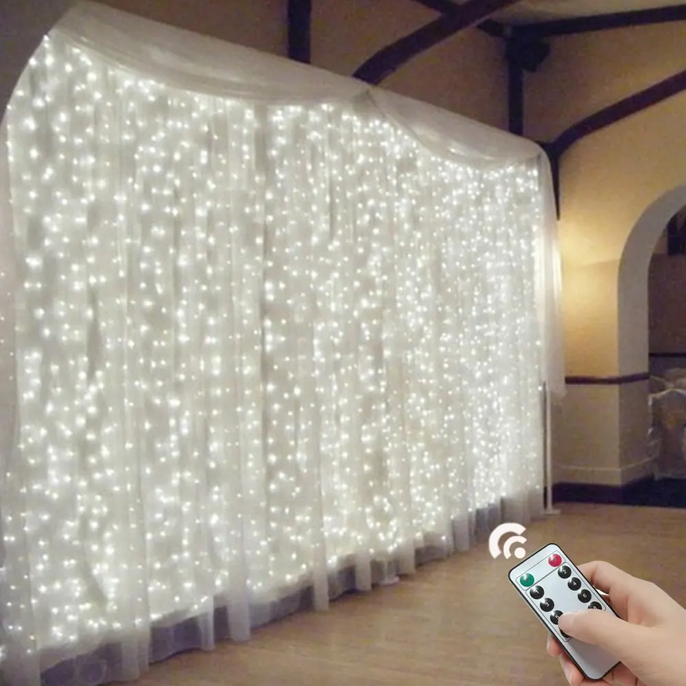 Remote Garland LED Curtain String Lights Christmas