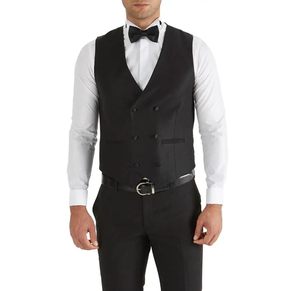  High Quality %98 Wool Double Breasted Waistcoat Mens Vest for