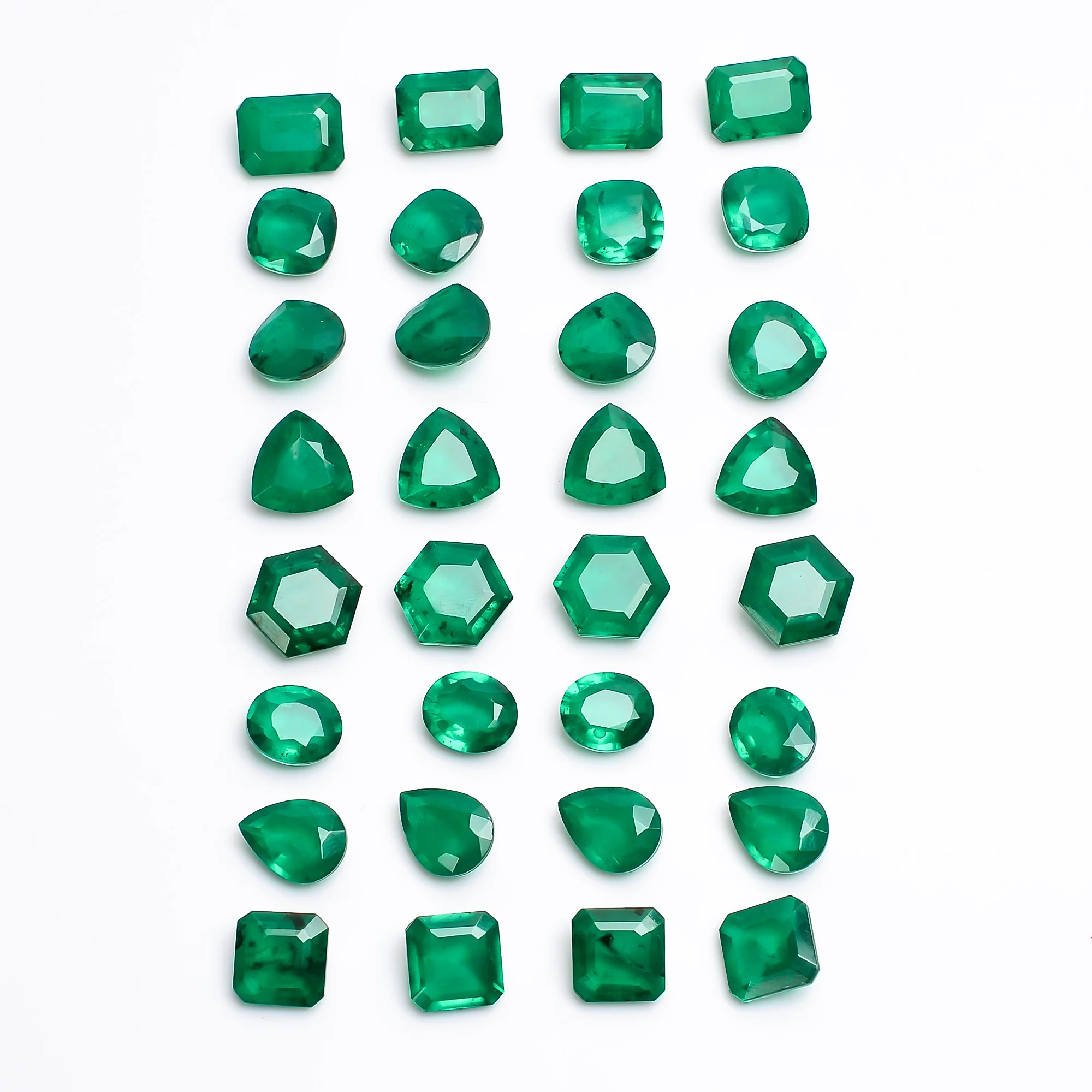 Emerald Doublet Cut Gemstone cushion pear oval radiant squire heart Hexagon fancy Round Shape  Gemstone Size Zambia emerald