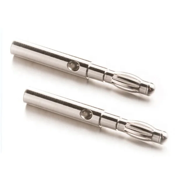 high precision custom brass nickel plated power terminal stackable 4mm banana plug