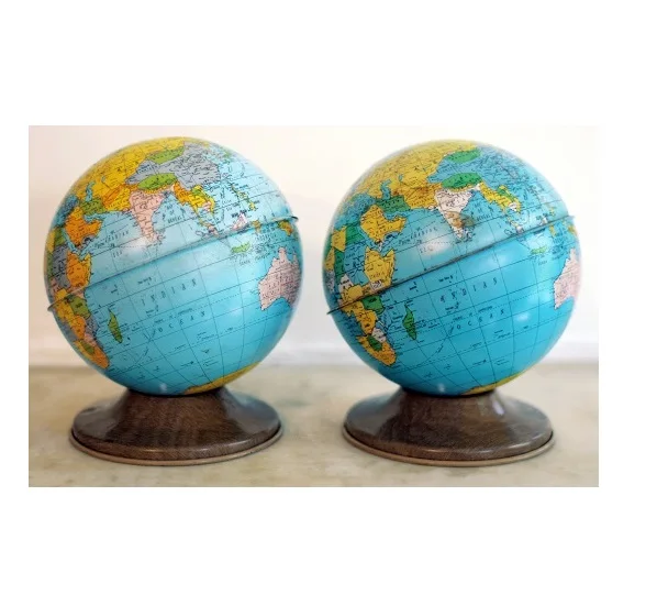New Vintage World Globe With Stand Classic Design Rotating Earth Globe High Quality Desktop Metal Globe With Stand