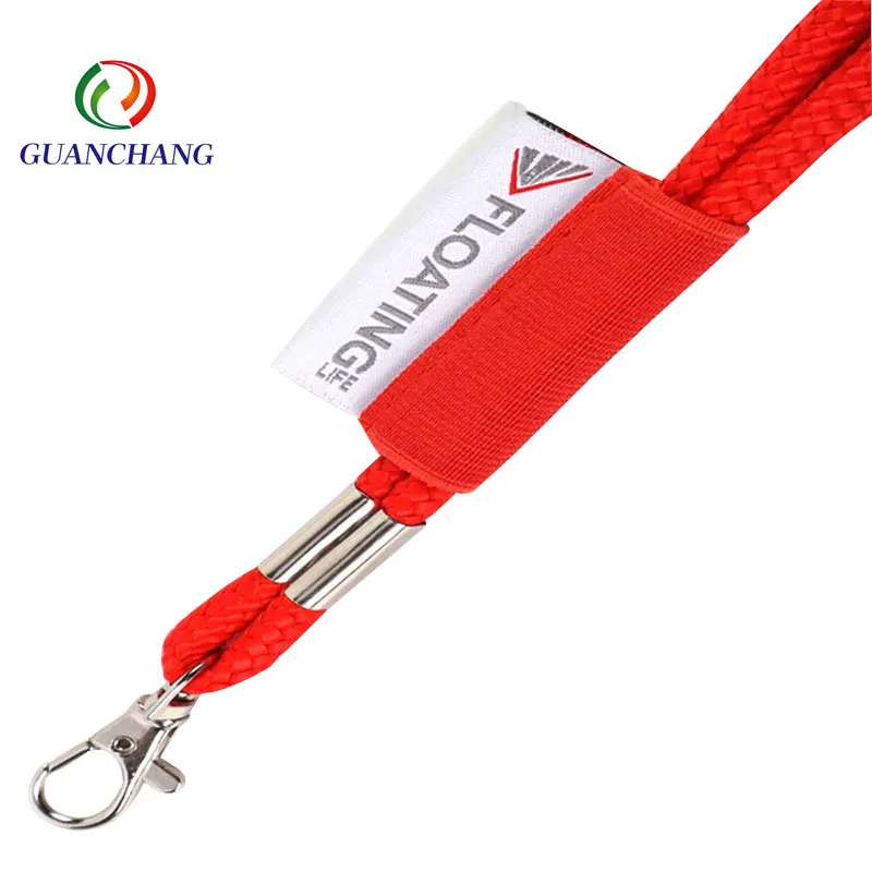 New Style Tubular Braid Nylon Neck Lanyard woven satin Neck Roundpolyester custom Id Holder Neck lanyards with logo