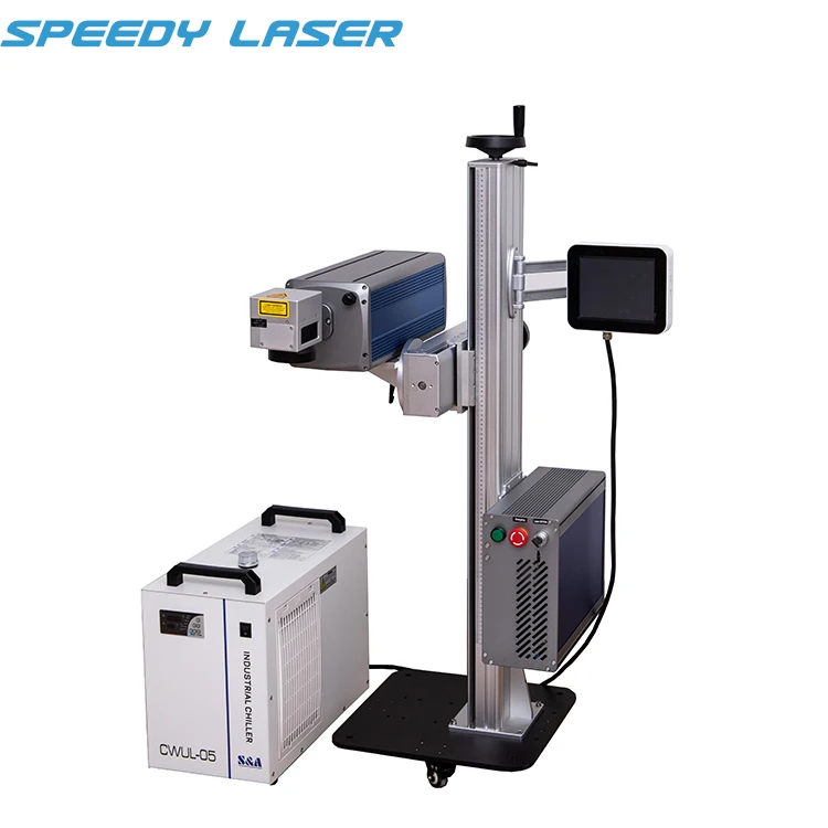 Flying UV laser engraving machine 5W 10W for drink bottle/plastic bottle / glass bottle packing