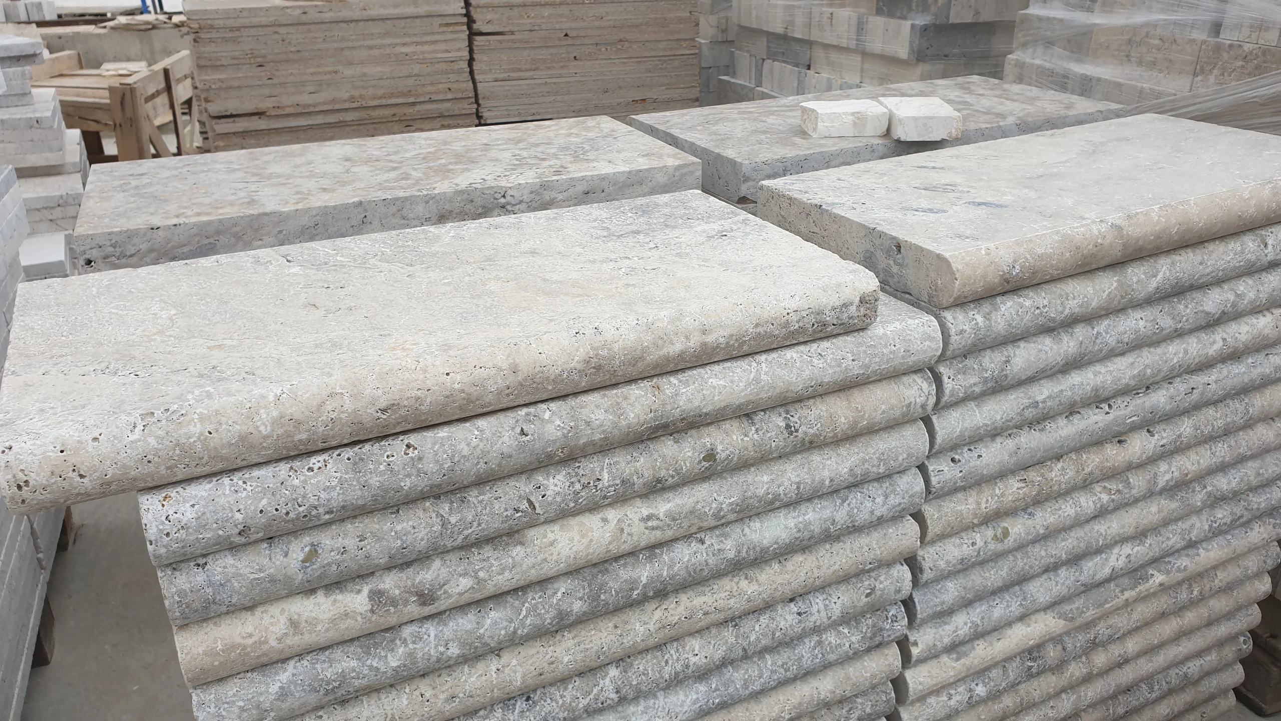 2023 Silver Travertine Pattern Set Paver Made in Turkey Ocean Grey Travertine Tiles Roman Slabs For Folloring Walling