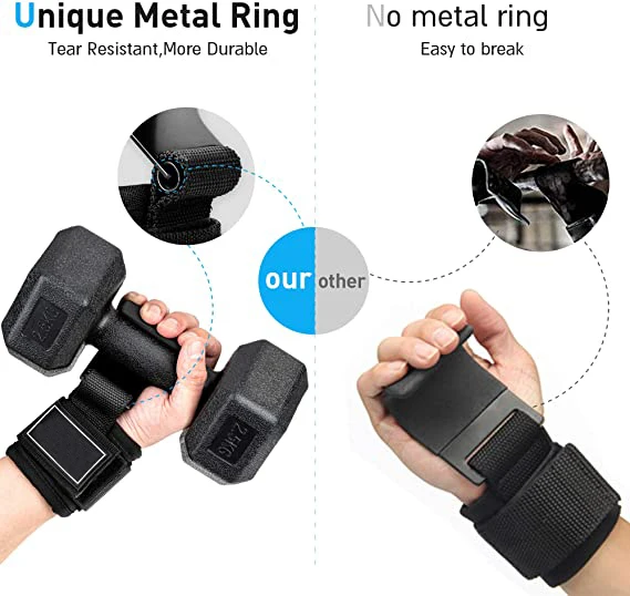 High quality Hard pull up Weightlifting gloves hook barbell assist force wristband grip hook slip fitness