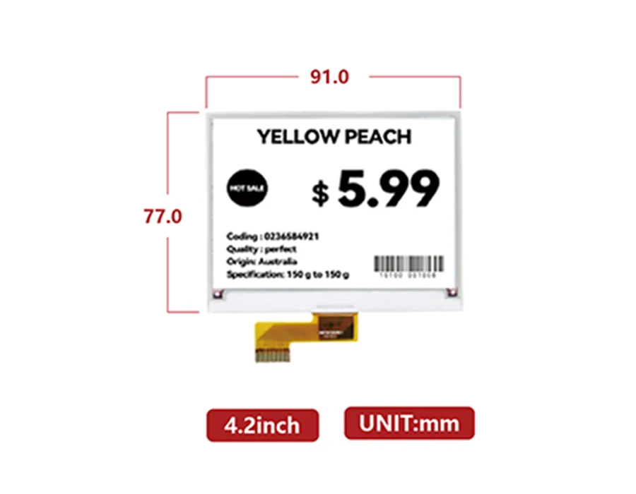 Небольшие мини Беспроводная E-Ink дисплей цветной ценника чернил