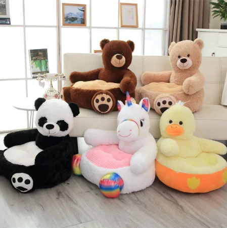 Custom Cute Plush Panda Bear Unicorn Duck Kids Sofa Chair/Easter Plush Seat Baby Nest Sleeping Bed Cushion Adult Soft Pillow