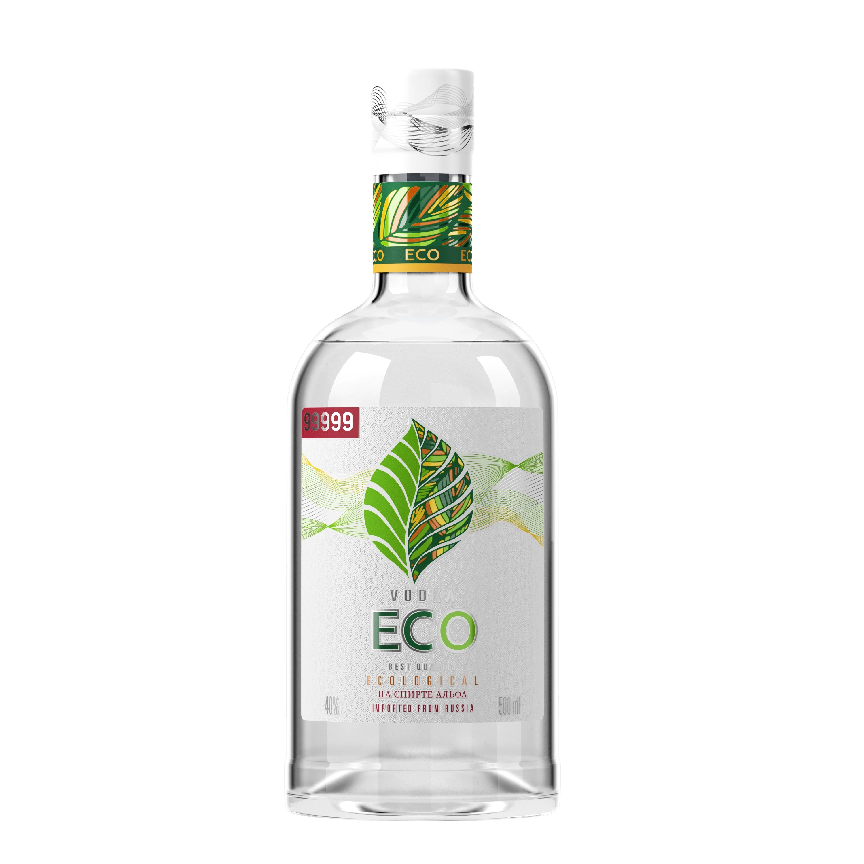Высококачественная бутылка для спирта класса Alpha, стеклянная упаковка, 500 мл, «Five nines» (Eco), кристально чистая русская натуральная водка