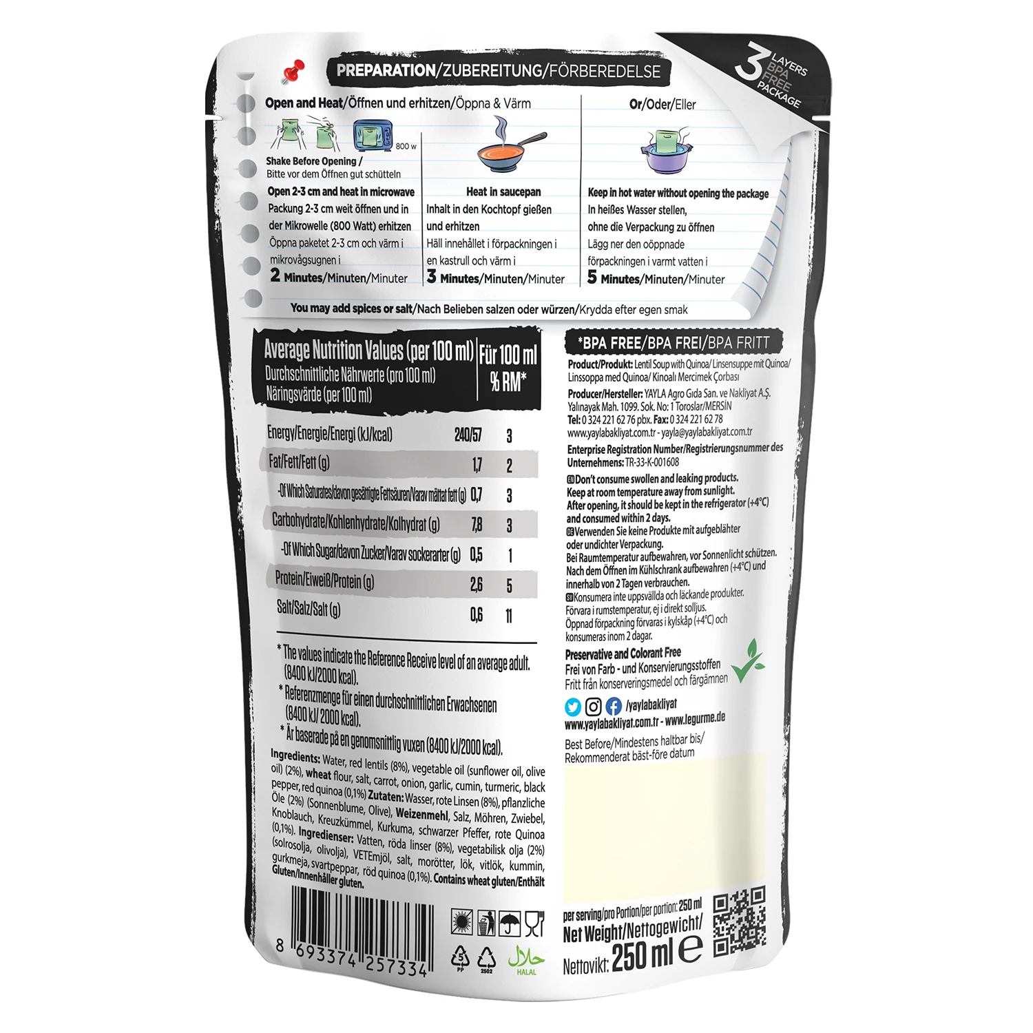 Best Quality Lentil Soup With Quinoa Wholesale Product | Shelf Life 18 months | Ready to eat | Custom Packaging | Made in Turkey