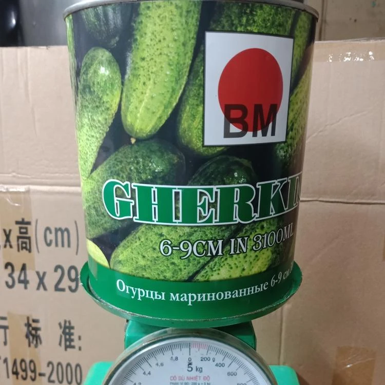 Vietnamese canned Pickled Cornichons/ CUCUMBER/ gherkin in A10 tin Sour Crunchy Taste BAN MAI PRIVATE BRAND COMPETITIVE PRICES