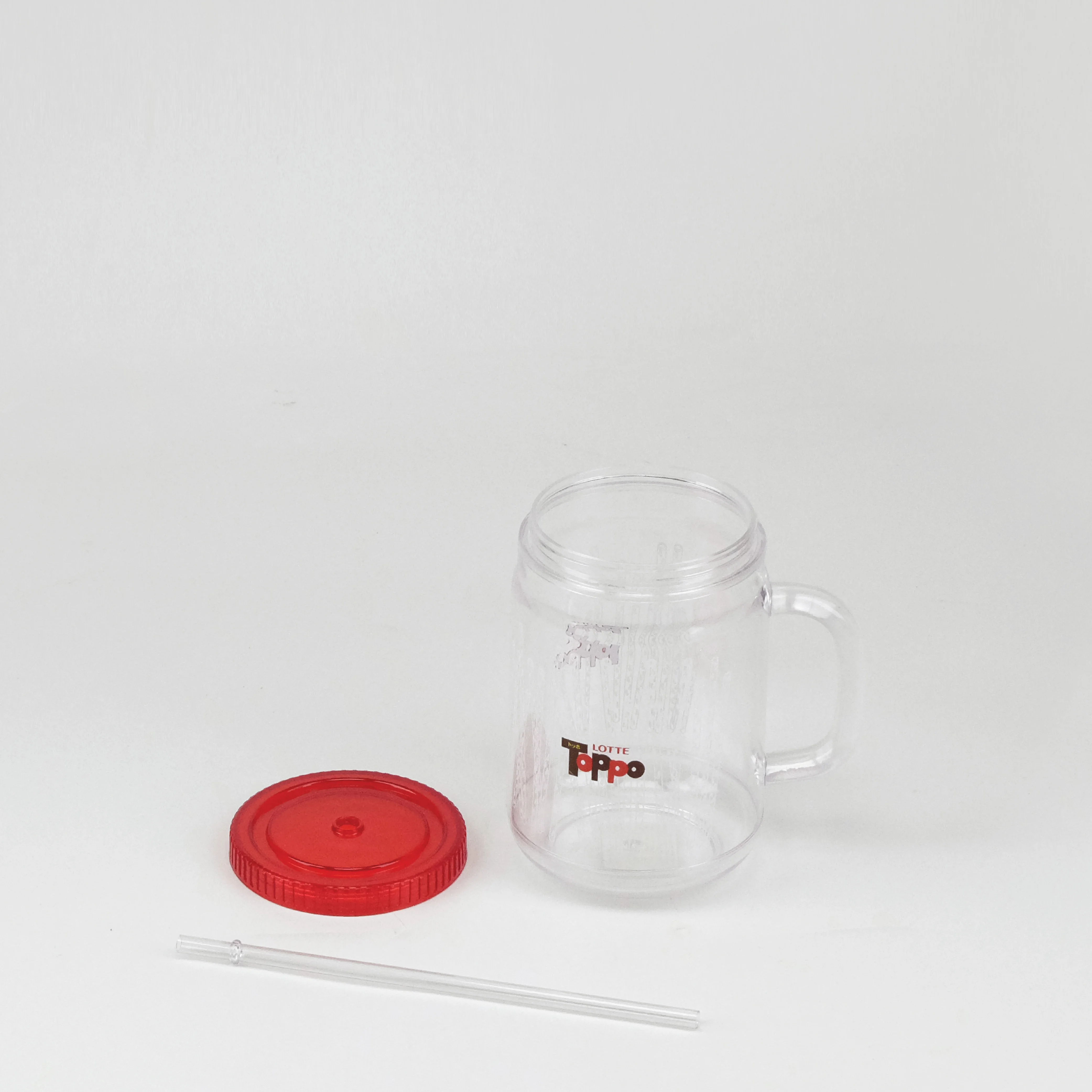 Promotion gift items with logo Drinking cup with straw water juice mug tumbler premium plastic Thailand manufacturer exporter