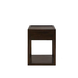 Authentic Rha Bed Side Solid Teak or Mahogany Wood Bedroom Furniture