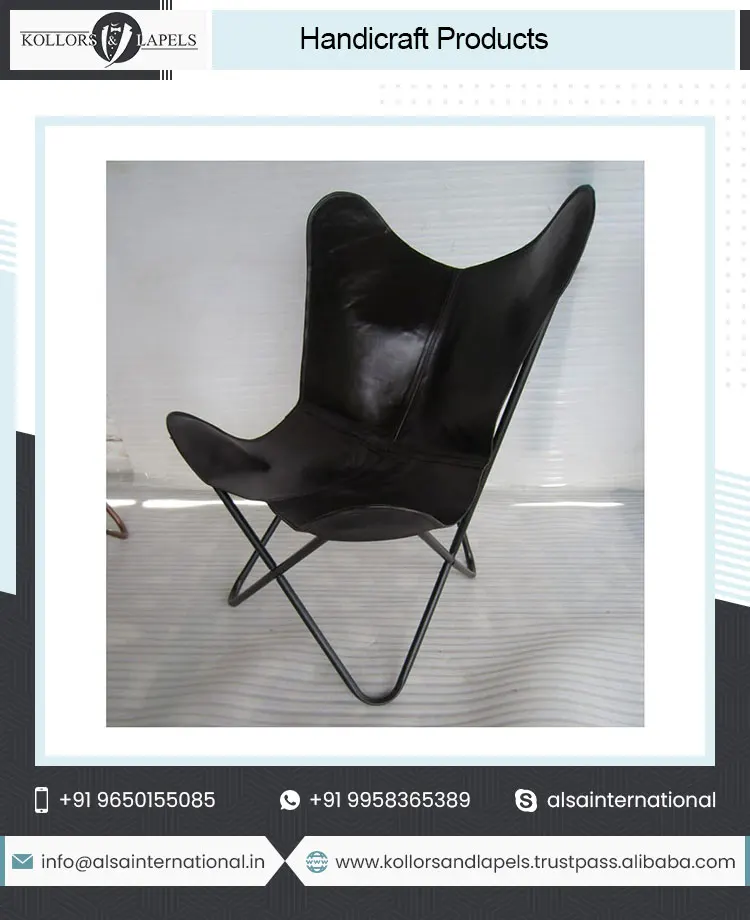 Classic Leather Made Butterfly Black Leather Chair Relaxing Chair for Office And Home Buy at Market Price