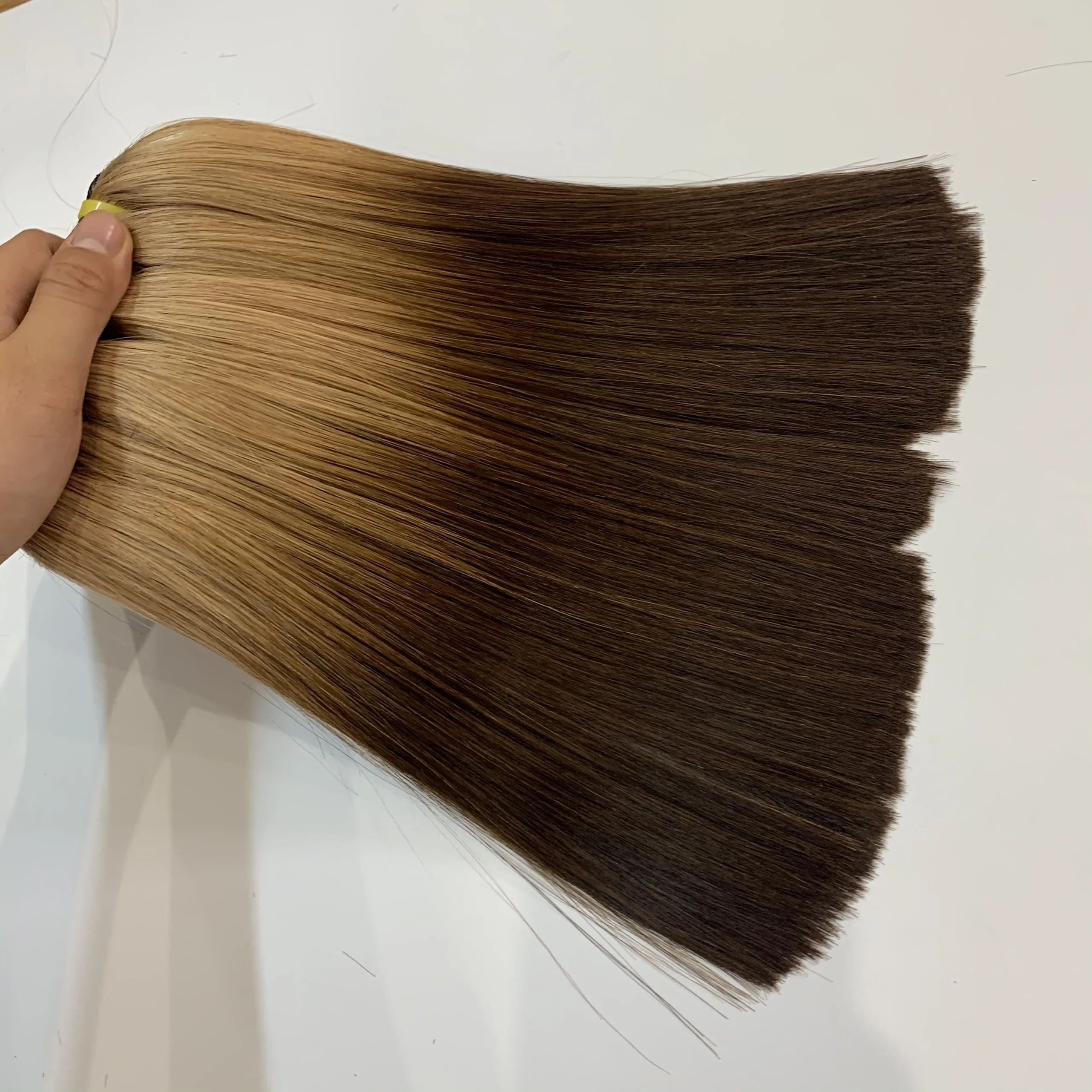 Ombrecolor золотые супер двойные человеческие волосы прямые 12 дюймов без Танг нит лучшее качество 100% натуральные от Livihair Vietnam