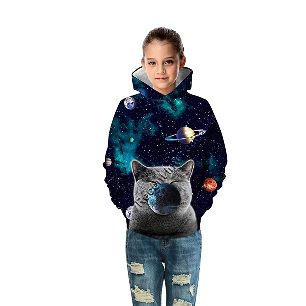 New Custom design full printing logo polyester blank kids sublimation hoodies