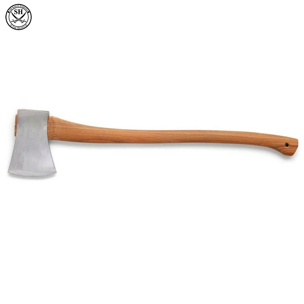 Wholesale Steel Viking Style Axe with leather sheath Camping Axe Outdoor Axe Top Quality Hatches Everyday carry