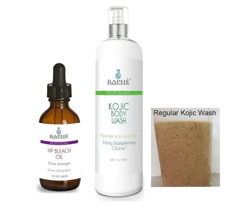 Kojic Acid Bleaching Wash 15oz With High Potency Bleach Oil 60ml - 3 sets
