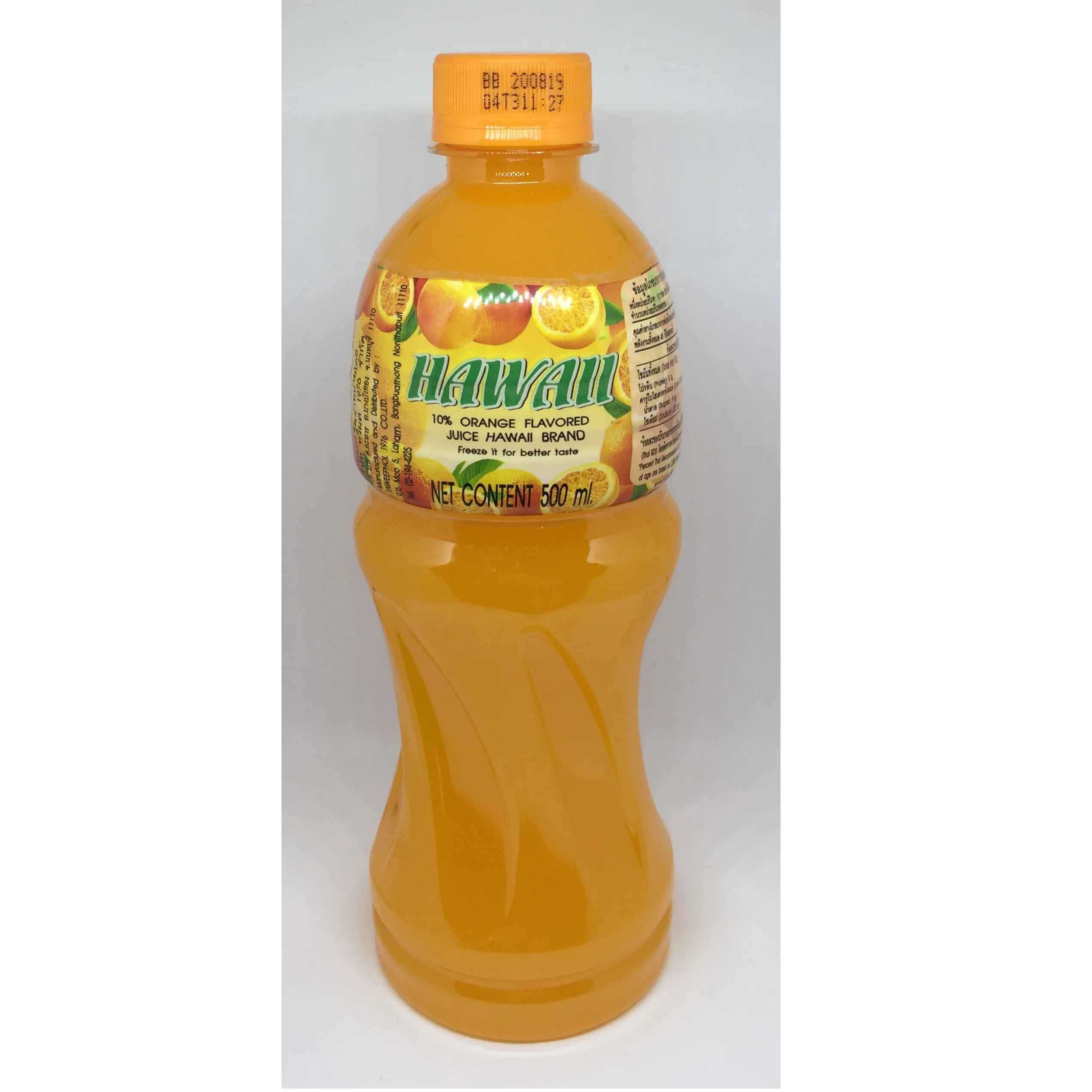 Fruit And Vegetable Juice High Quality 10% Orange Flavored Juice Hawaii brand 500ml Export From Thailand