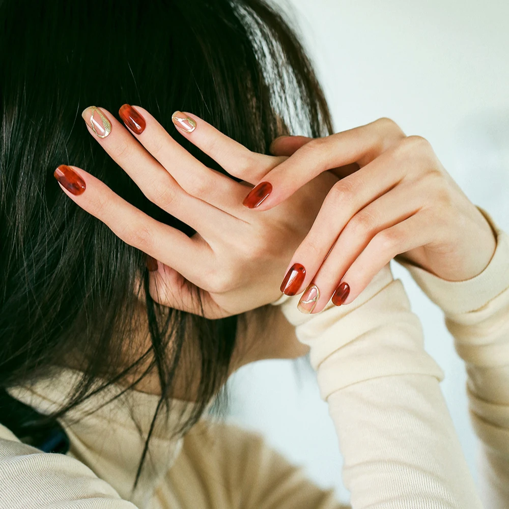 
2021 Semi cured gel nail Products Custom Luxury Nails made in Korea 