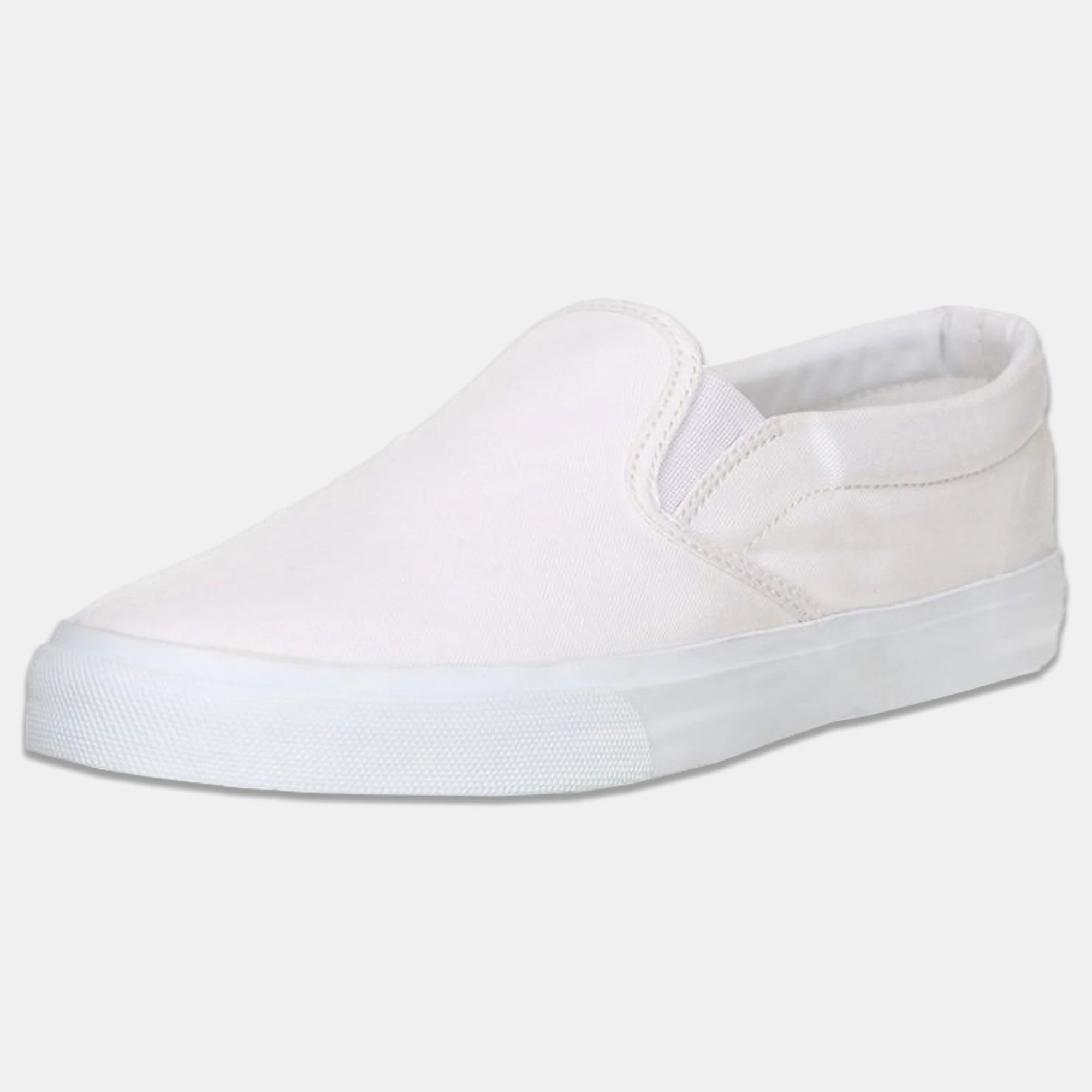 Slip on Canvas Sneaker Shoes Women Fashion Causal Style Vulcanized Shoes Just white Plain Color Private label Hand Made sneakers