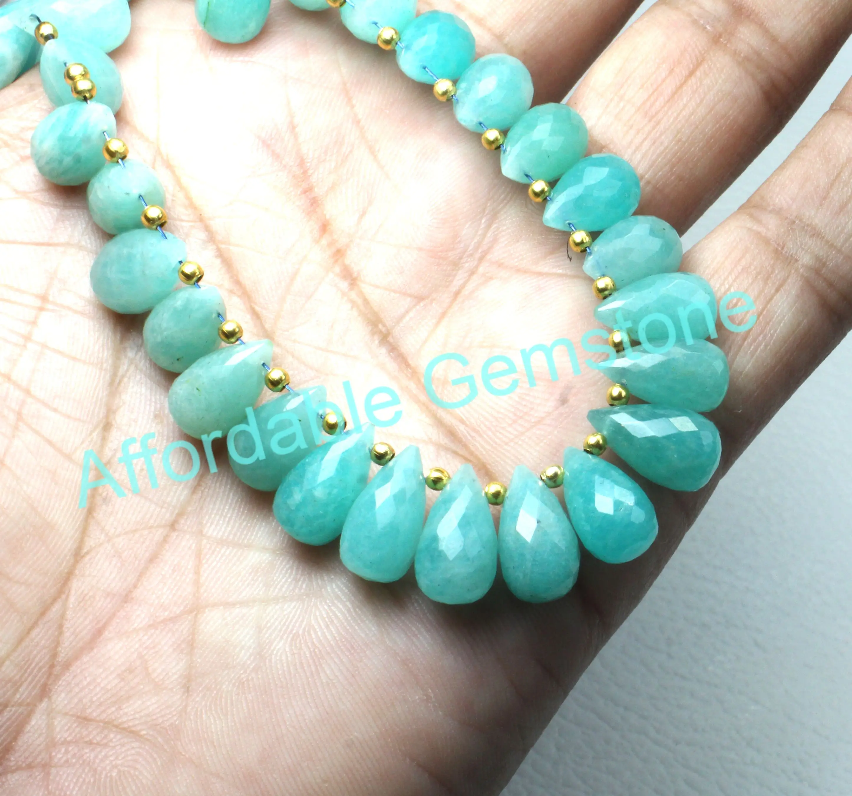 Амазонитовый драгоценный камень сверху камни в форме слезы изготовление ювелирных изделий драгоценные оптом