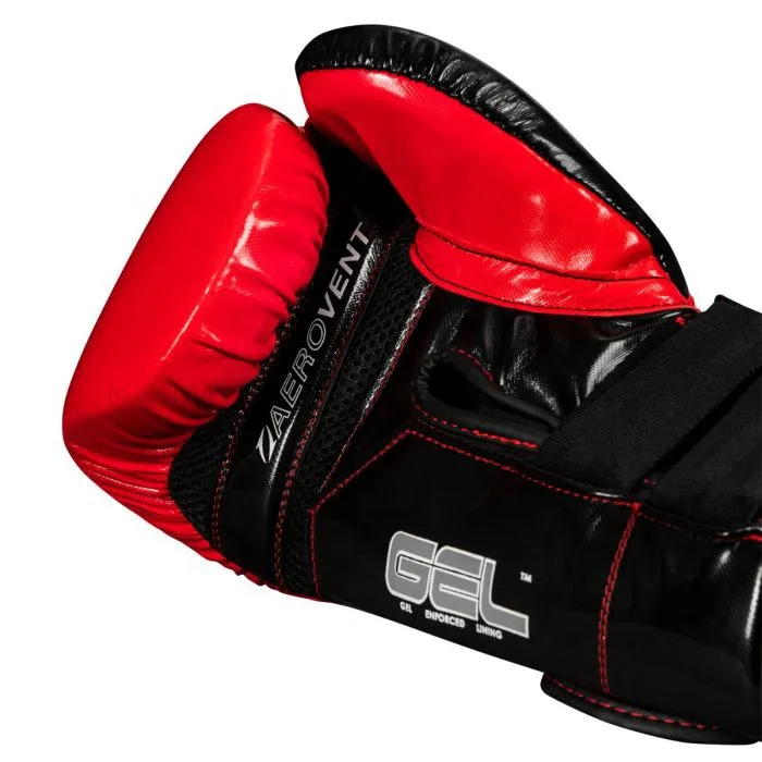 
Pakistani Wholesale Black and Red Customized cow hide Leather Boxing Gloves 